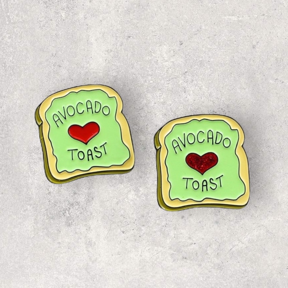 3/$18 NEW Avocado Breakfast Toast Enamel Pin Brooch